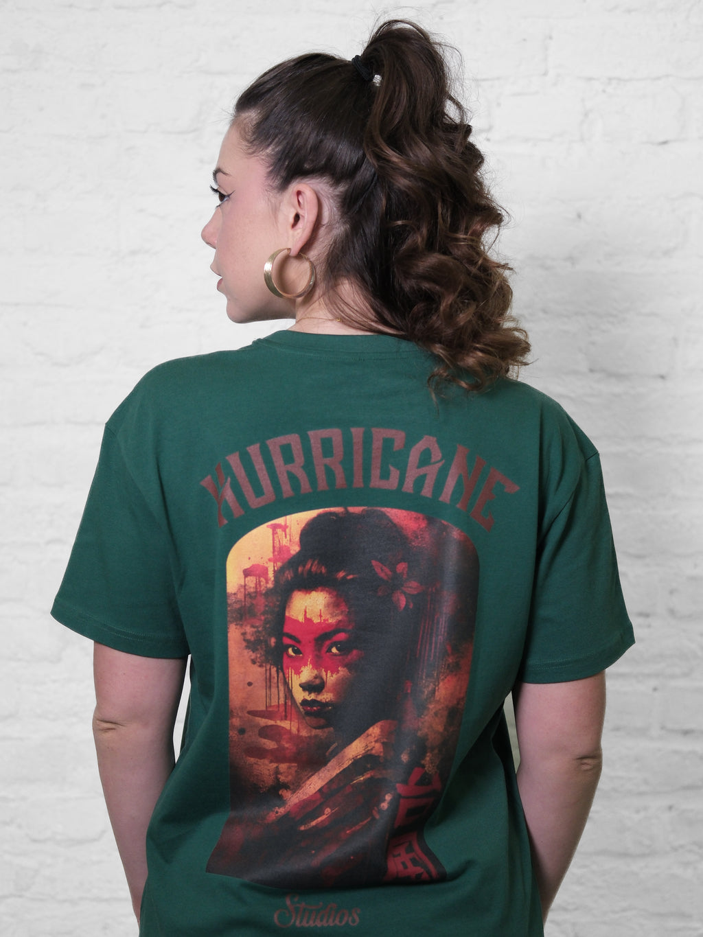 Short-Sleeve T-Shirt / Masked Onna / Dark Green