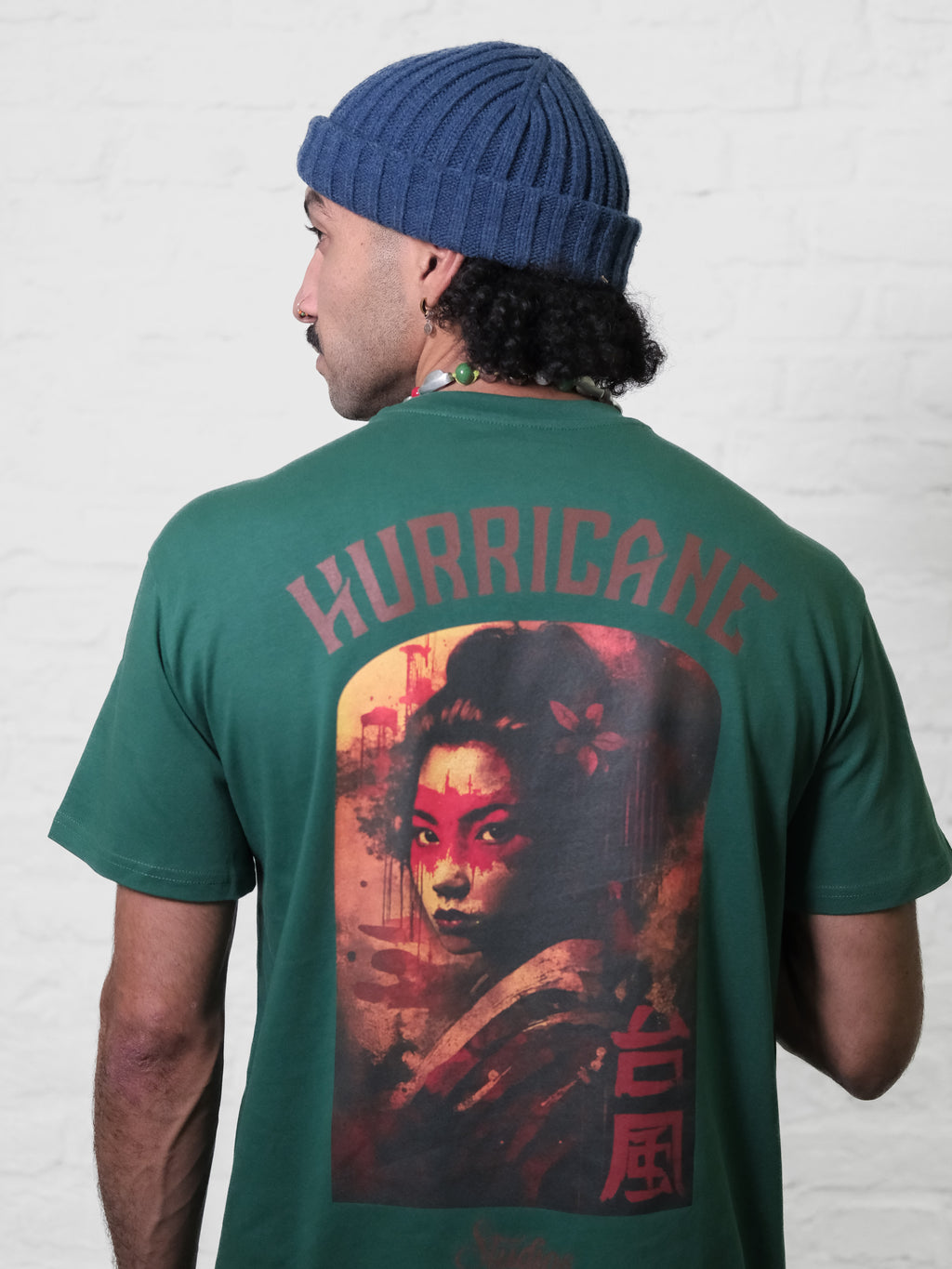 Short-Sleeve T-Shirt / Masked Onna / Dark Green